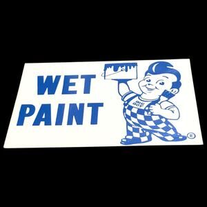 Vintage Bob’s Big Boy “Wet Paint” Sign 1950s-70s Diner Cardboard Paper 9x6.5 in